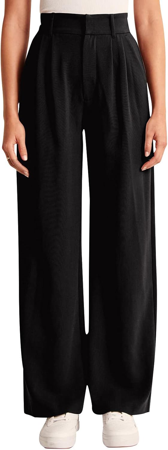 High Waisted Work Pants for Women Business Casual Outfits 2025 Office Dress Pants Trousers with Pockets