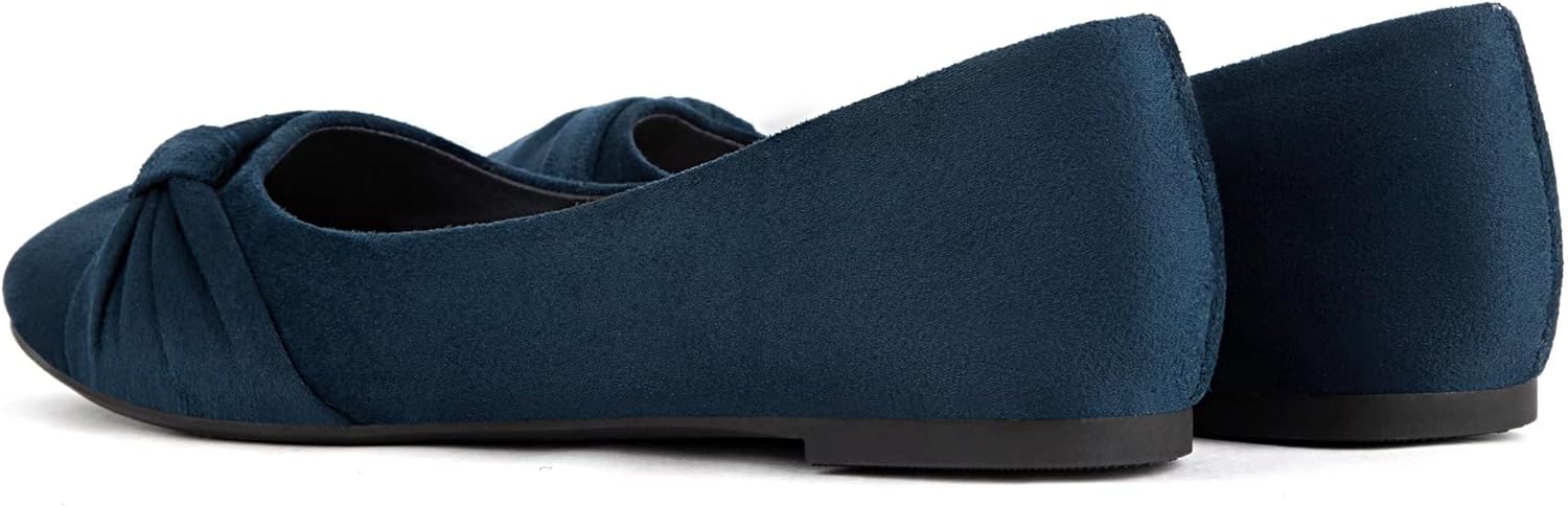 Women's Flats Shoes Faux Suede Round Toe Ballet Dressy Flats Comfortable Slip On Walking Shoes