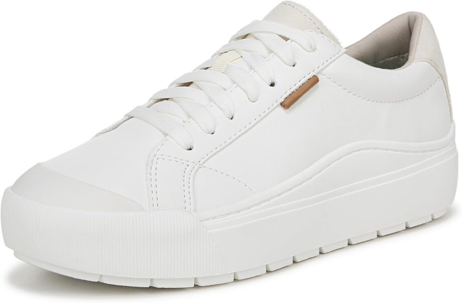 Women  Platform Slip On Fashion Sneaker,White Smooth,8