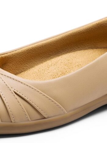 Women’s Ballet Flats, Comfortable Round Toe Slip on Dressy Work Office Shoes with Arch Support