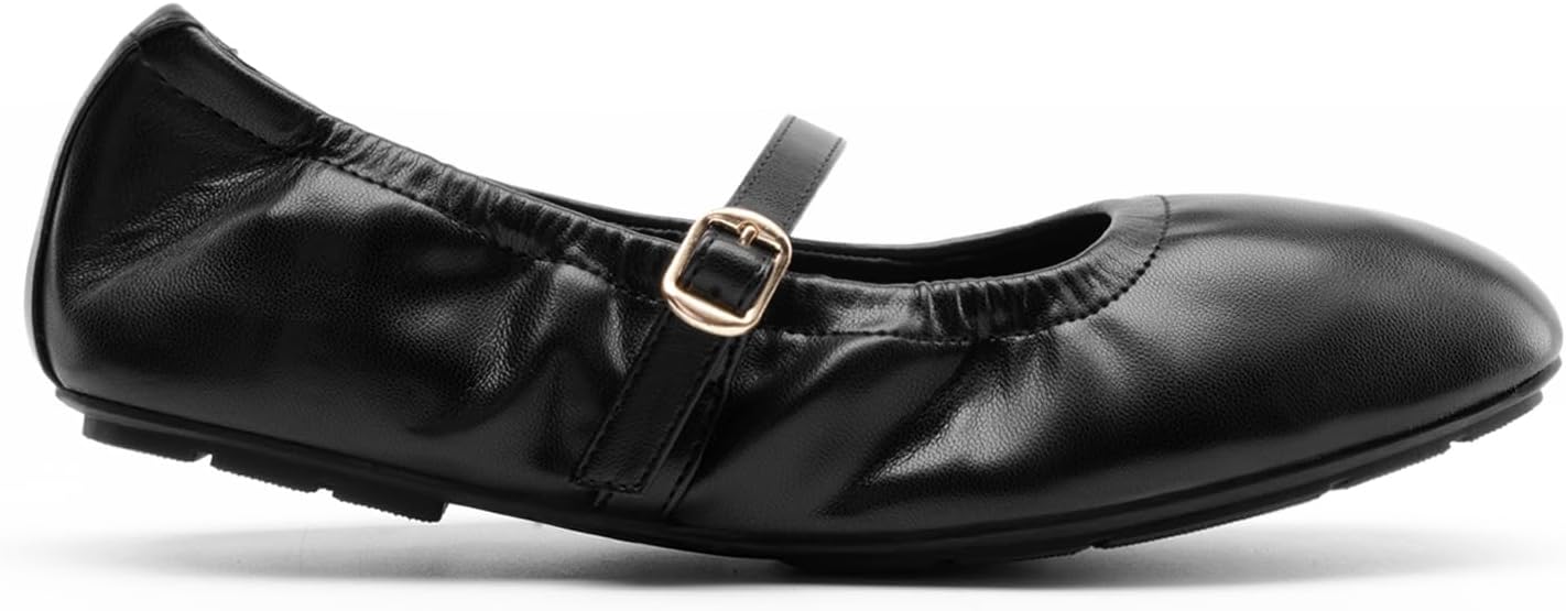 Women's Ballet Flats Foldable Square Toe Mary Jane Flats Comfortable Slip On Dress Shoes Business Casual Work Mary Jane Shoes