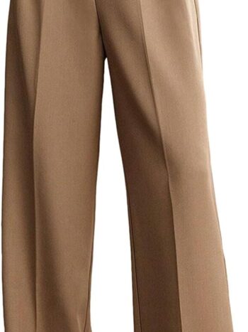 Womens Wide Leg Pants High Waist Straight Work Pants Office Business Casual  Trousers with Pockets