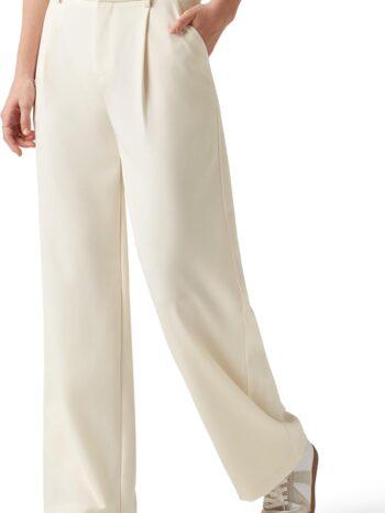 Women's Work Pants Wide Leg Dress Pants High Waisted Casual Business Office Pants Slacks 29"/31"