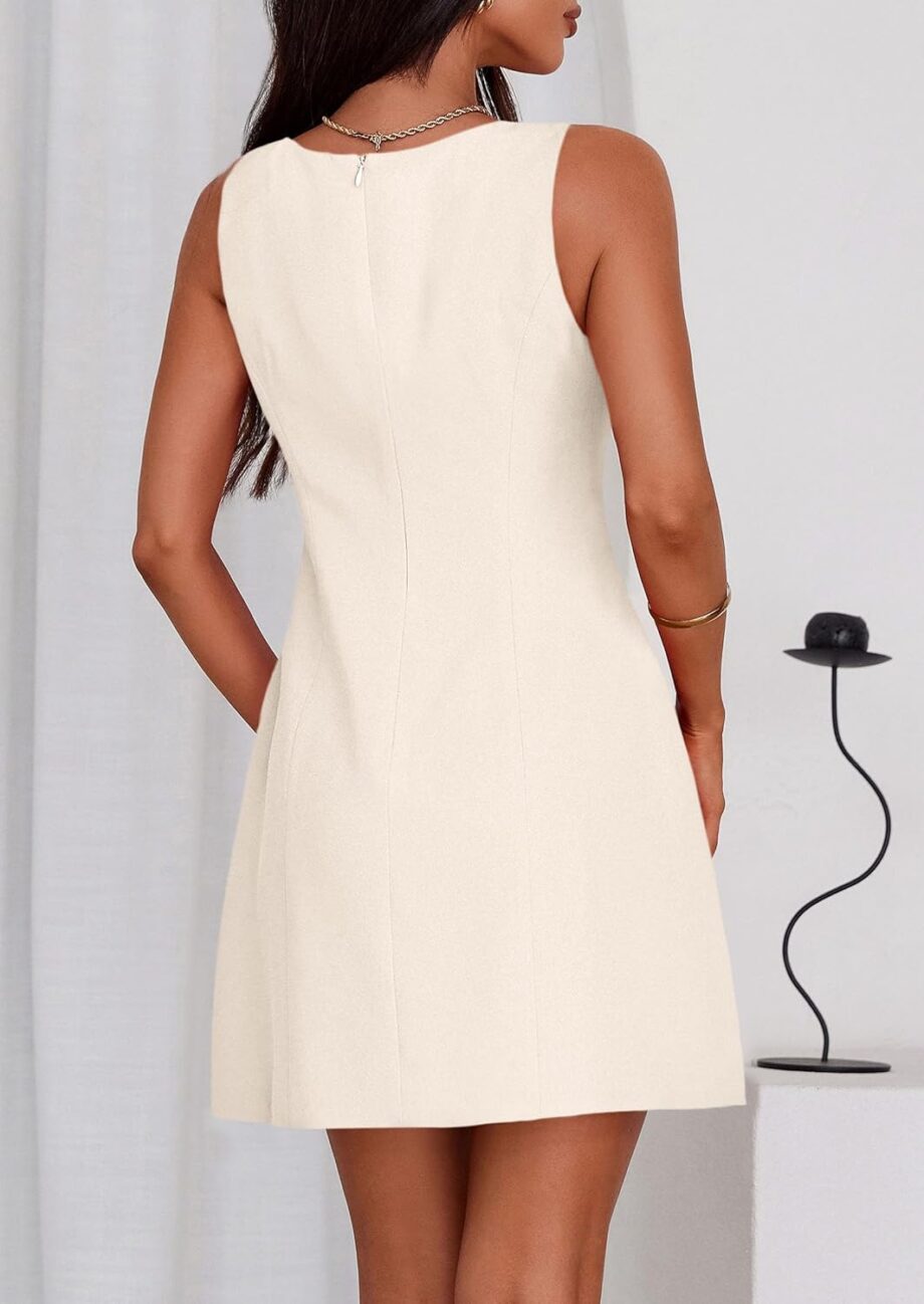 women Formal Short Dresses 2025 Summer Sleeveless Boat Neck A Line Elegant Mini Cocktail Party Dress