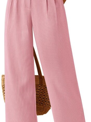 Women Striped Dress Pants 2025 Spring Business Casual Outfits Wide Leg Long  Pants Work Office Trousers