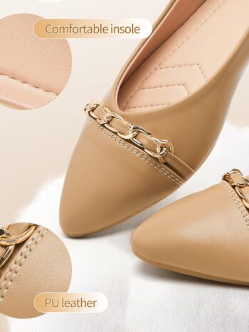 Ballet Flat Shoes for Womens,PU Leather Womens Loafers,Women Pointed Toe Dress Flat Shoes Casual, Comfortable Slip on Flats Shoes Women