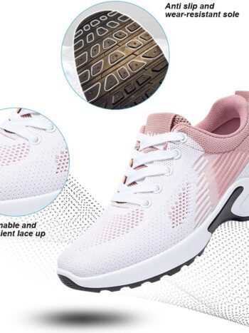 ne Women Sneakers Air Cushion Running Shoes Lightweight Tennis Walking Shoes Mesh Breathable Gym Work Fashion Sneakers Athletic Comfortable Casual