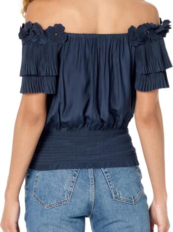 Women's  Floral Embellished Off Shoulder Top