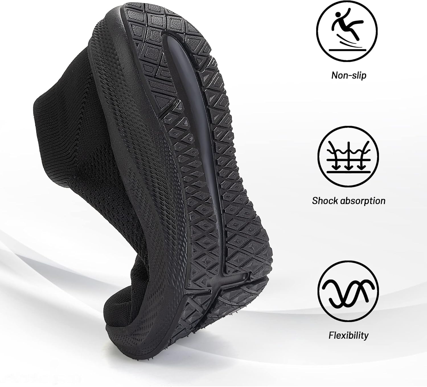 Women Slip on Walking Shoes Comfort Lightweight Breathable Sock Shoe Non-Slip Mesh Casual Fashion Tennis Running Sneakers